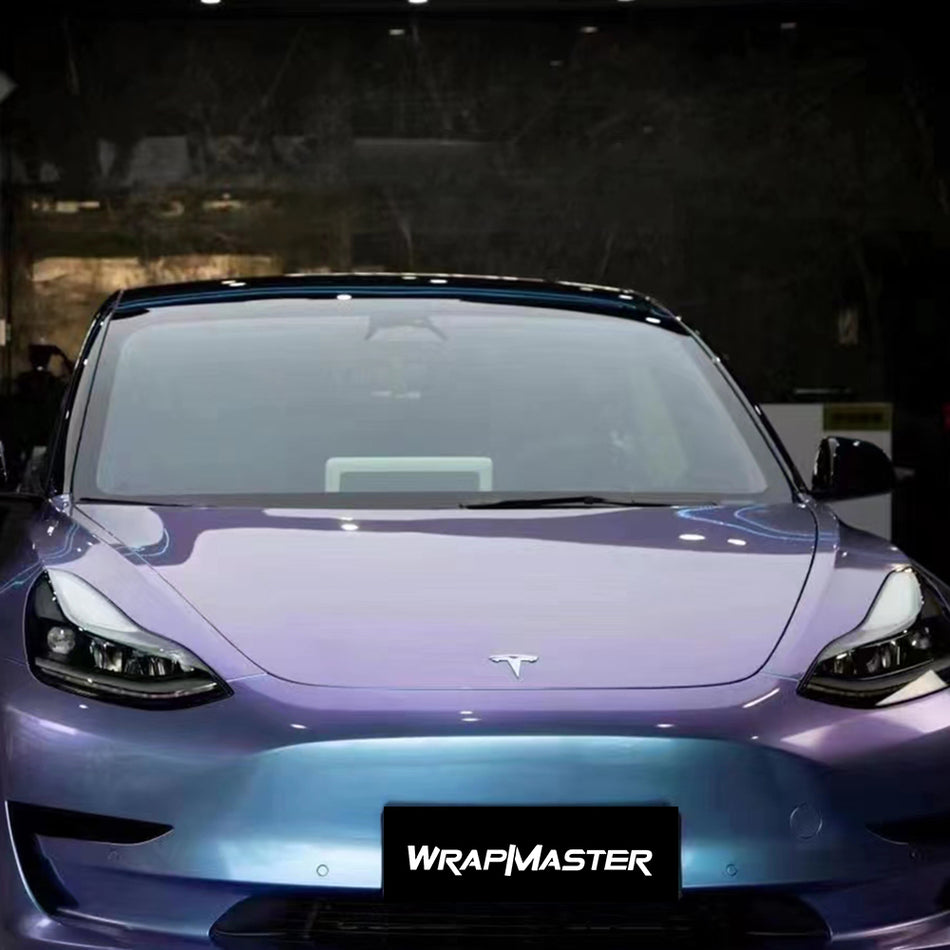 Gloss Metal Grey Purple Wrap (PET Liner)