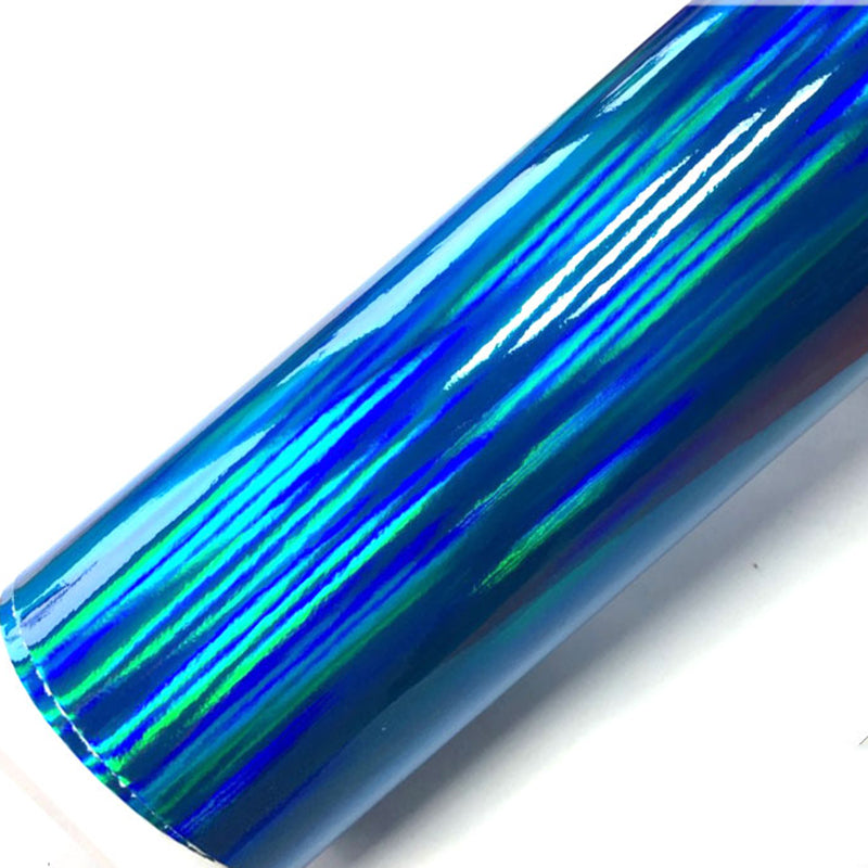 Blue Holographic Car Wrap Chrome