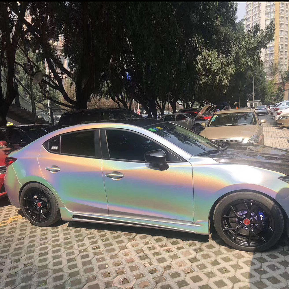 Gloss White Iridescent Car Wrap