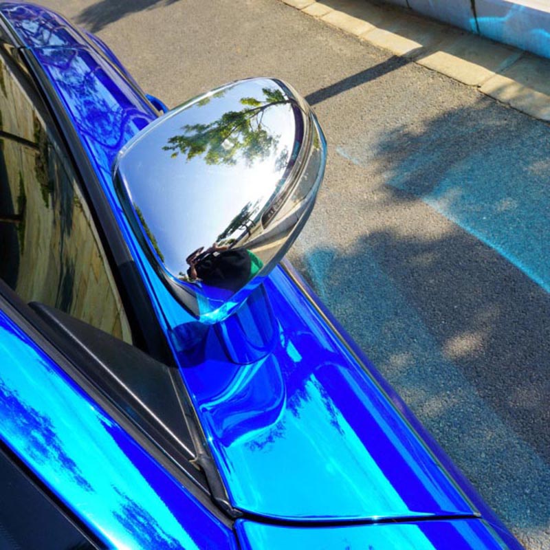 150cmx30cm Dark Blue Car Glossy Chrome Mirror Vinyl Wrap Film Roll
